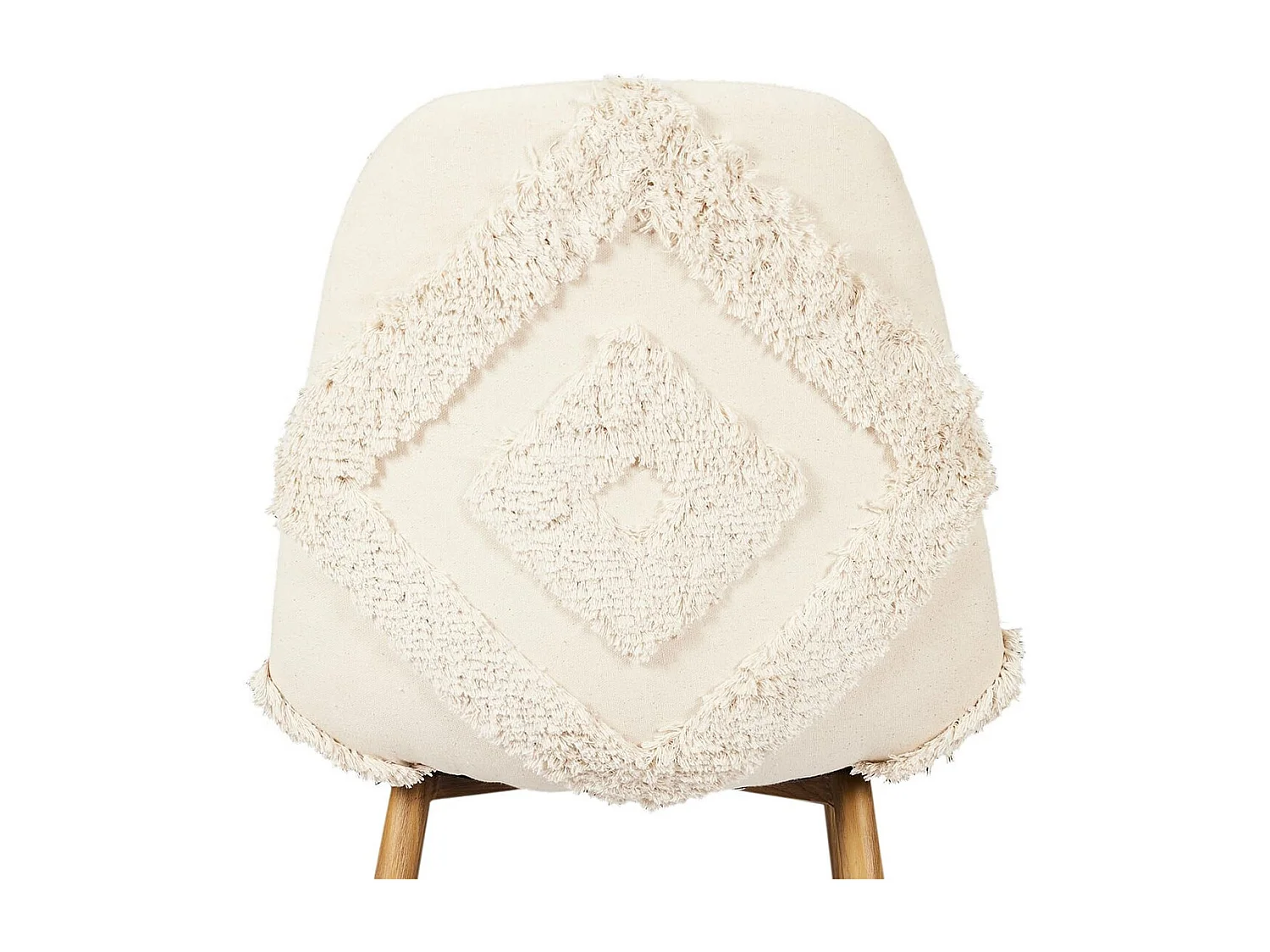 WAP - Lot de 4 Chaises Blanches à Motifs Pieds Effet Bois