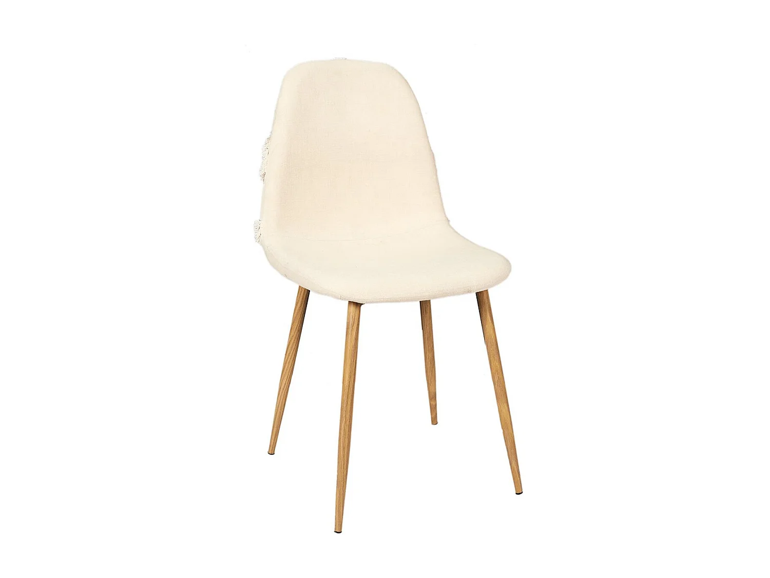 WAP - Lot de 4 Chaises Blanches à Motifs Pieds Effet Bois