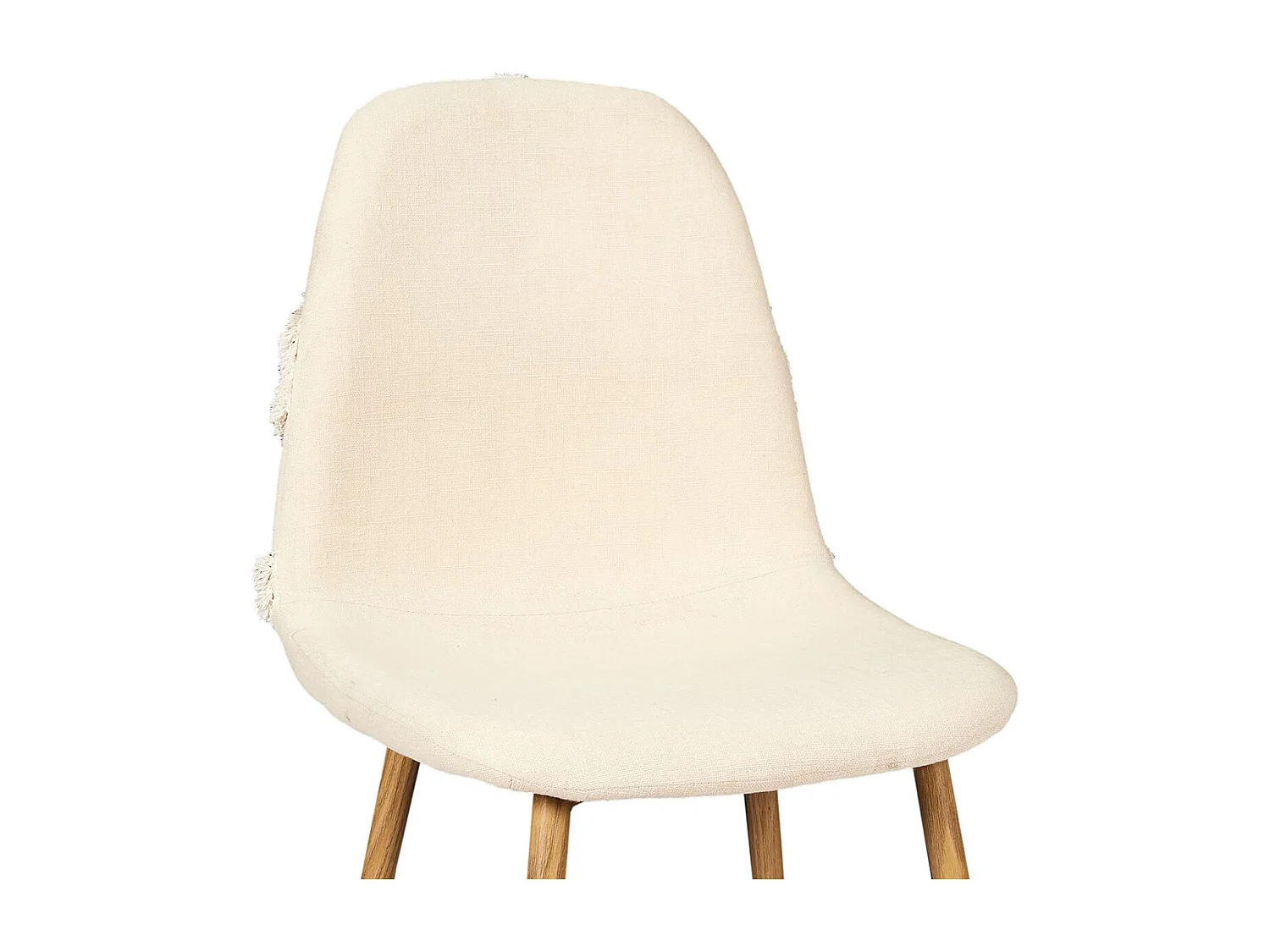 WAP - Lot de 4 Chaises Blanches à Motifs Pieds Effet Bois