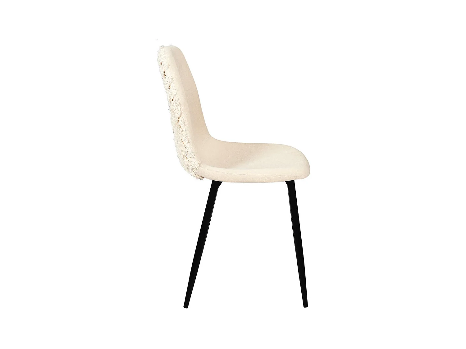 WAP - Lot de 4 Chaises Blanches à Motifs Pieds Noirs