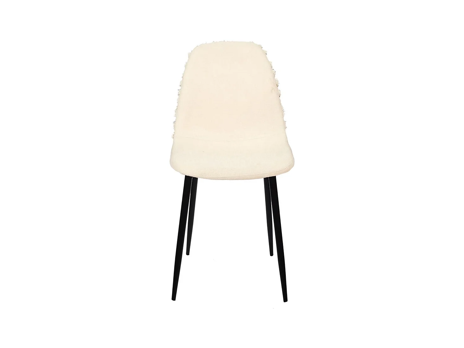 WAP - Lot de 4 Chaises Blanches à Motifs Pieds Noirs