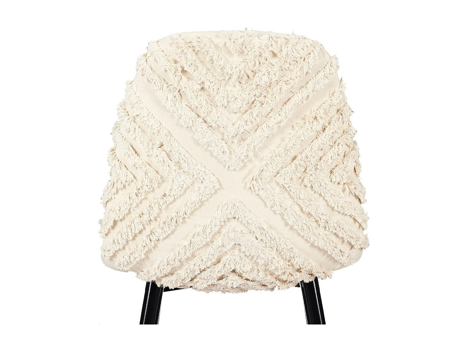 WAP - Lot de 2 Chaises Blanches à Motifs Pieds Noirs