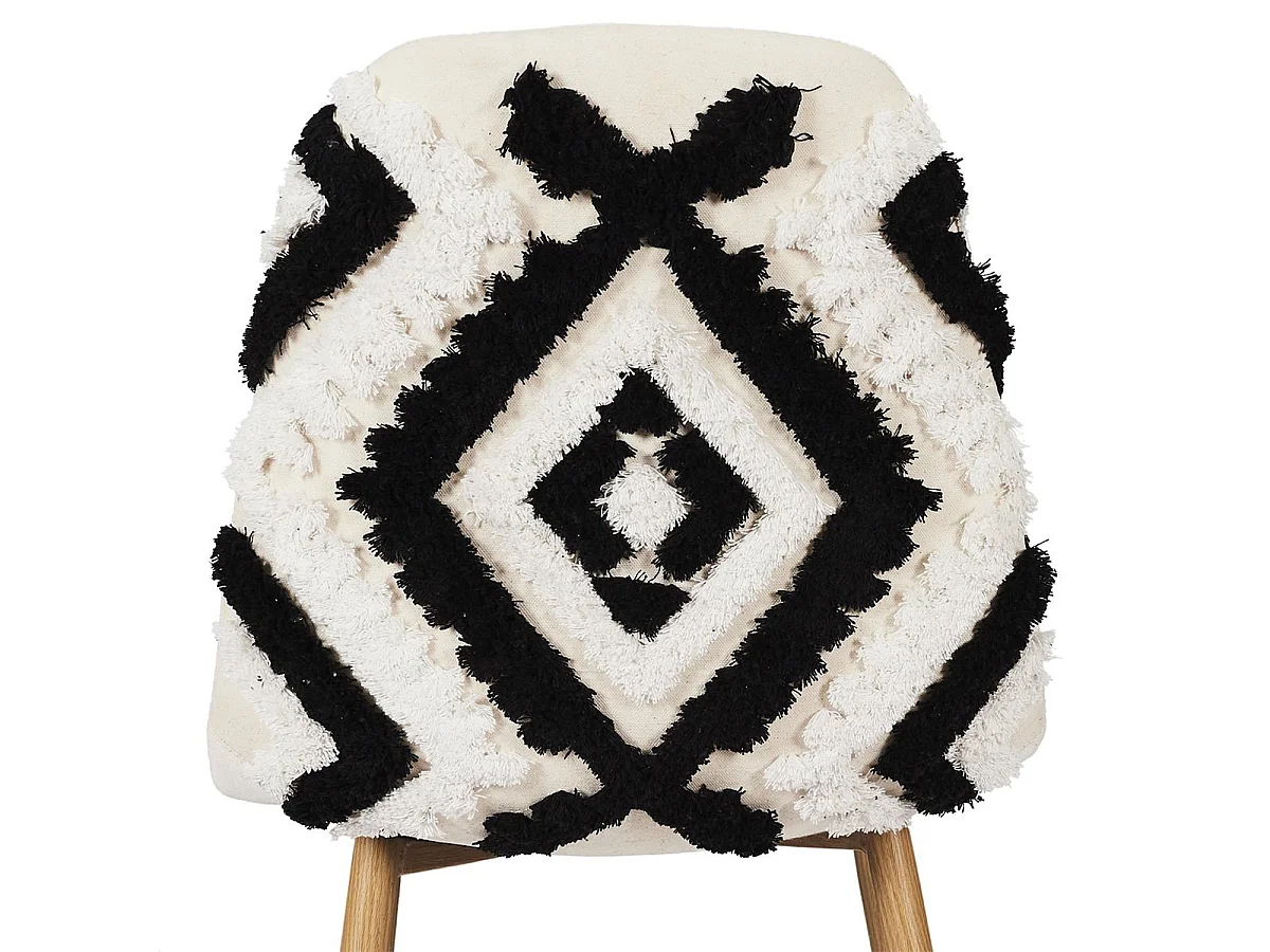 WAP - Lot de 2 Chaises Blanches et Noires Pieds Effet Bois