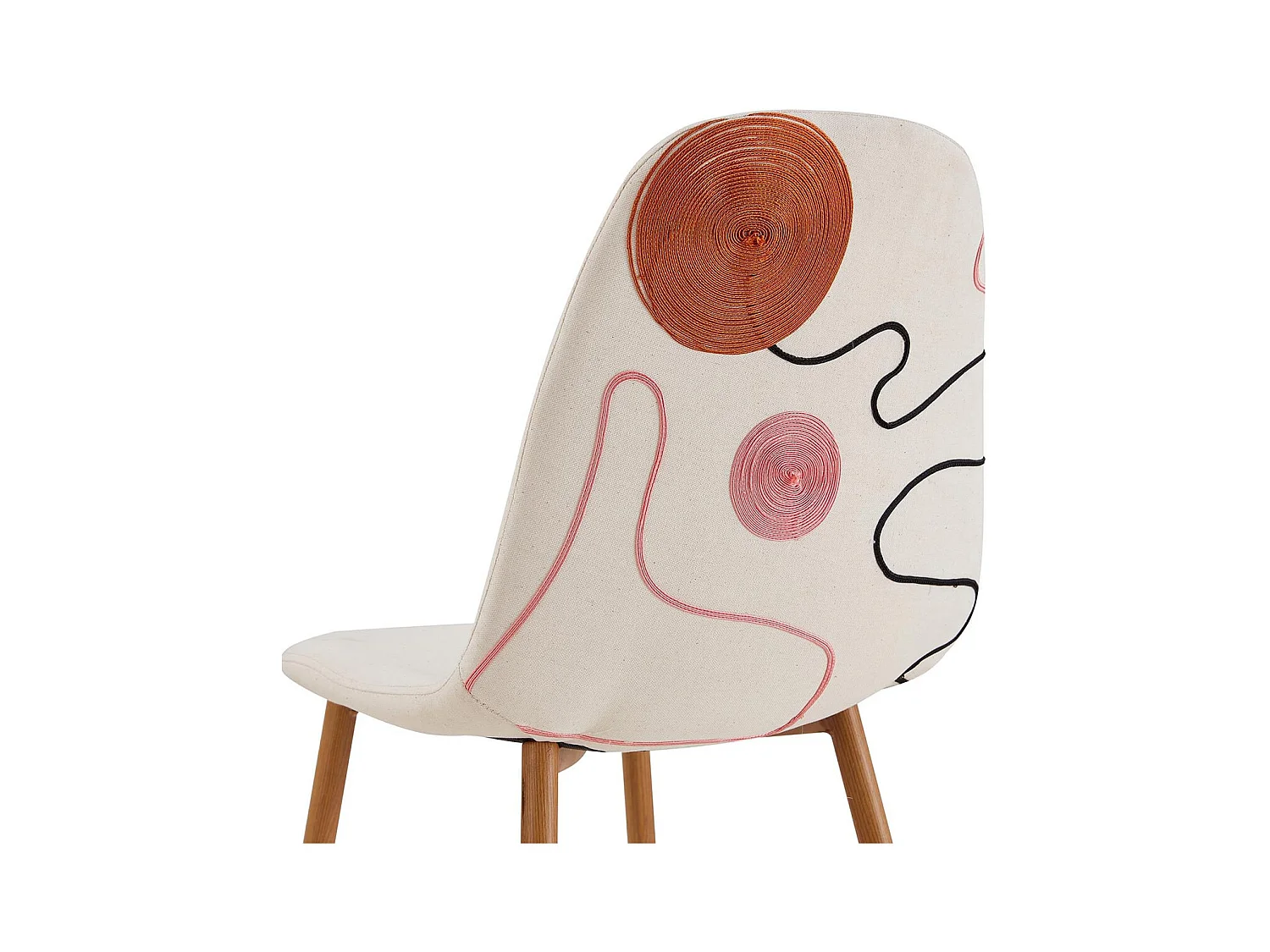 WAP - Lot de 6 Chaises Motifs Colorés Pieds Effet Bois