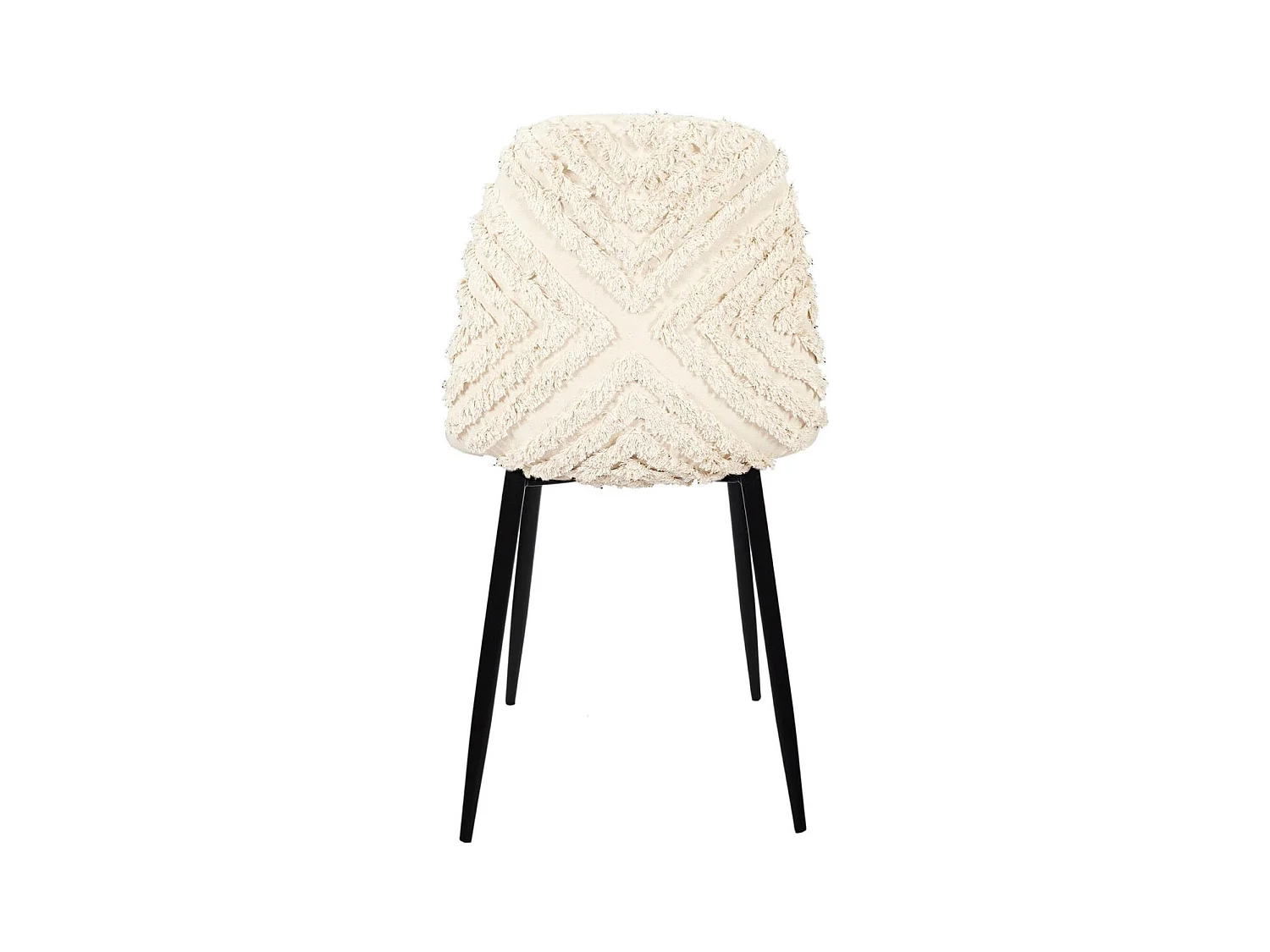 WAP - Lot de 6 Chaises Blanches à Motifs Pieds Noirs