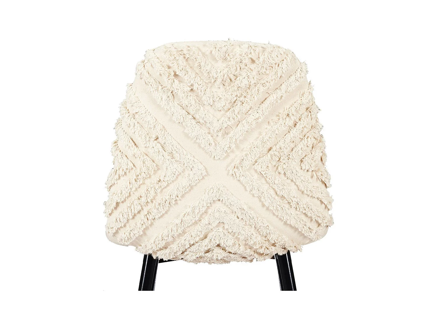 WAP - Lot de 6 Chaises Blanches à Motifs Pieds Noirs