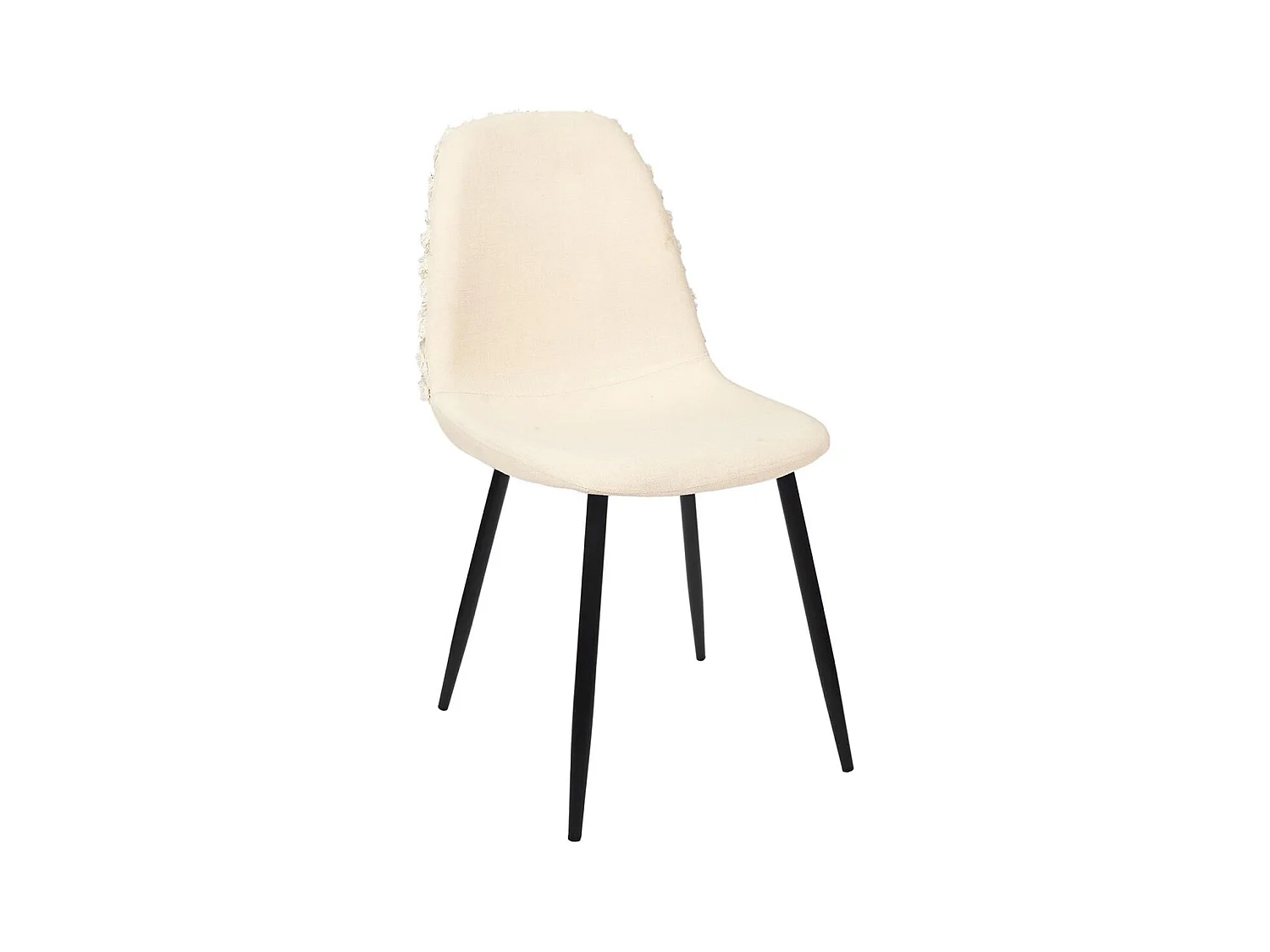 WAP - Lot de 6 Chaises Blanches à Motifs Pieds Noirs