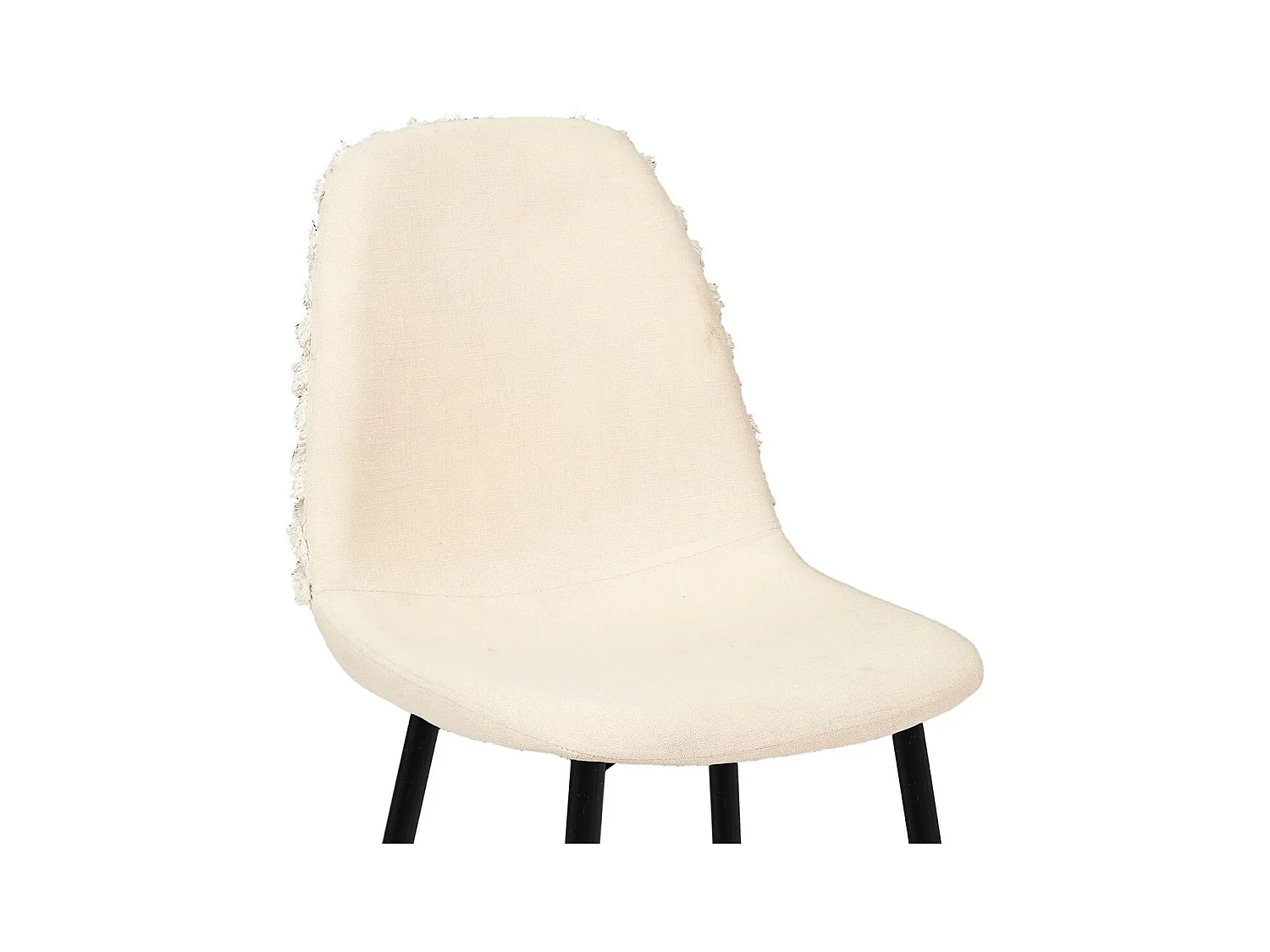 WAP - Lot de 6 Chaises Blanches à Motifs Pieds Noirs