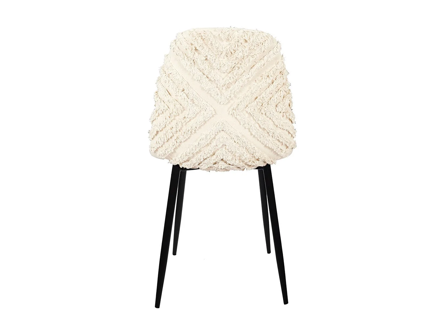 WAP - Lot de 6 Chaises Blanches à Motifs Pieds Noirs