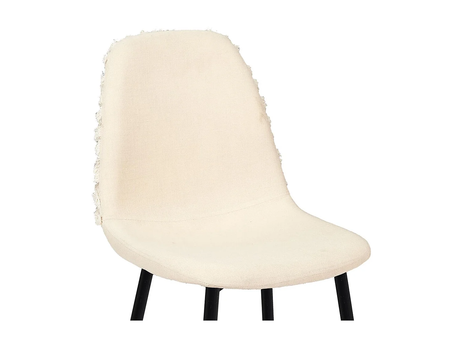 WAP - Lot de 6 Chaises Blanches à Motifs Pieds Noirs