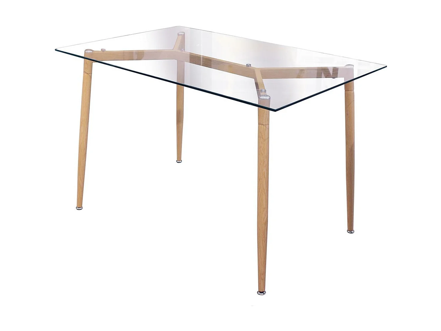 VERANA - Pack Table en Verre + 4 Chaises Gris Chiné Foncé
