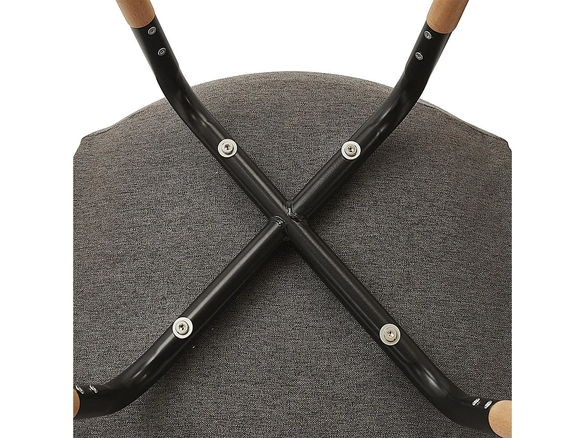 VERANA - Pack Table en Verre + 4 Chaises Gris Chiné Foncé