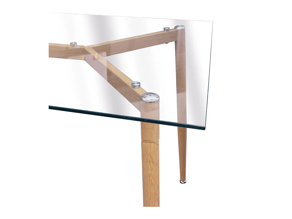 VERANA - Ensemble Table en Verre + 4 Chaises PP Jaune