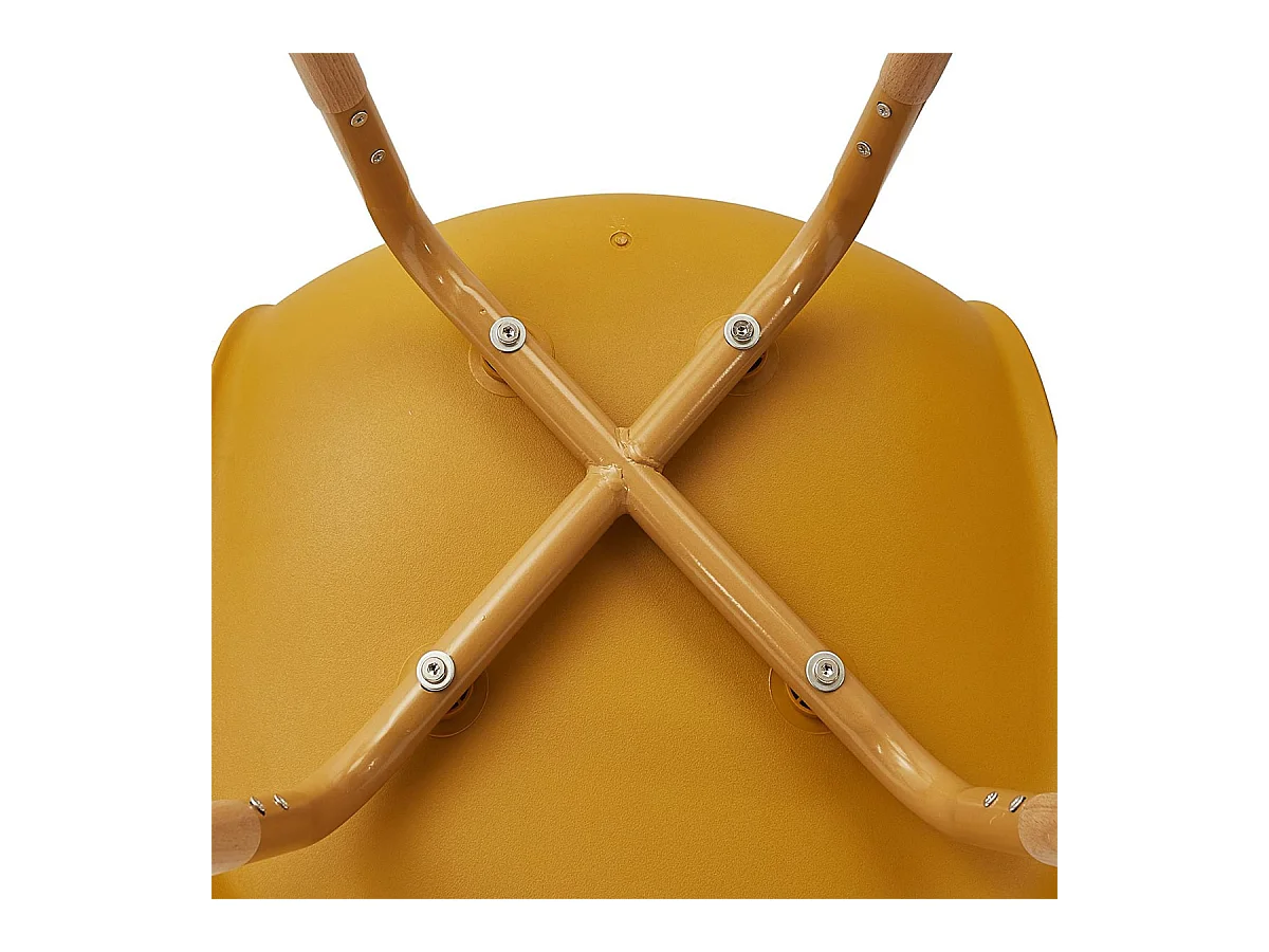 VERANA - Ensemble Table en Verre + 4 Chaises PP Jaune