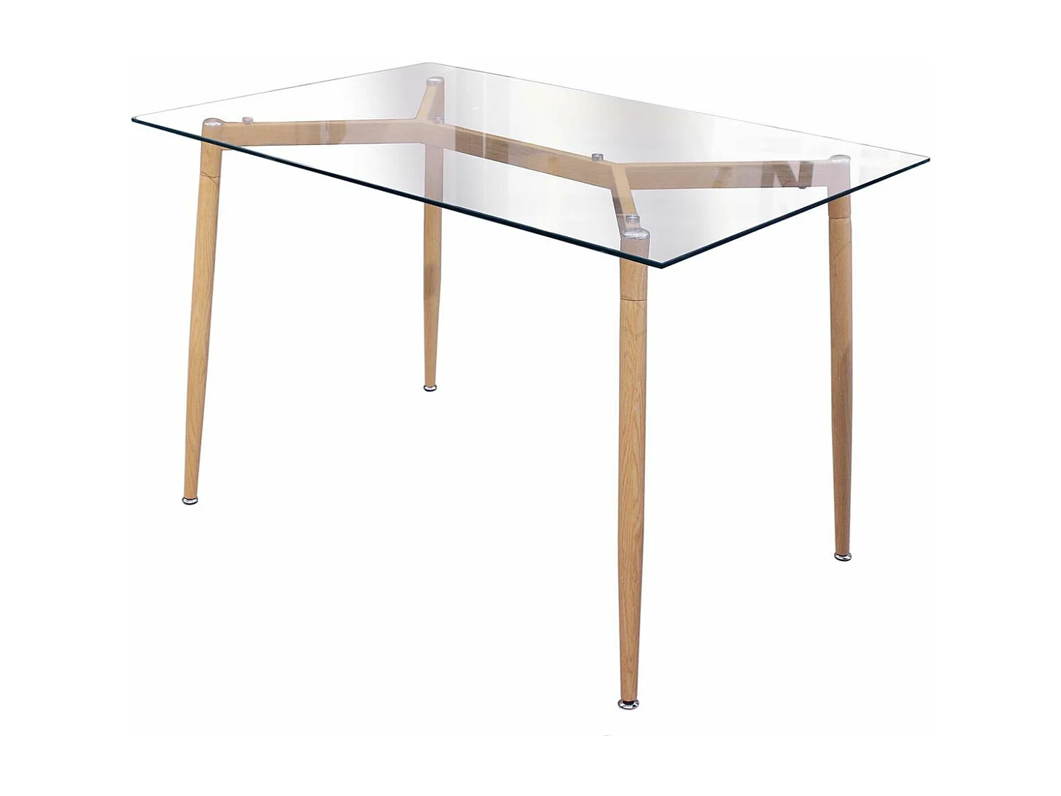 VERANA - Ensemble Table en Verre + 4 Chaises Transparentes