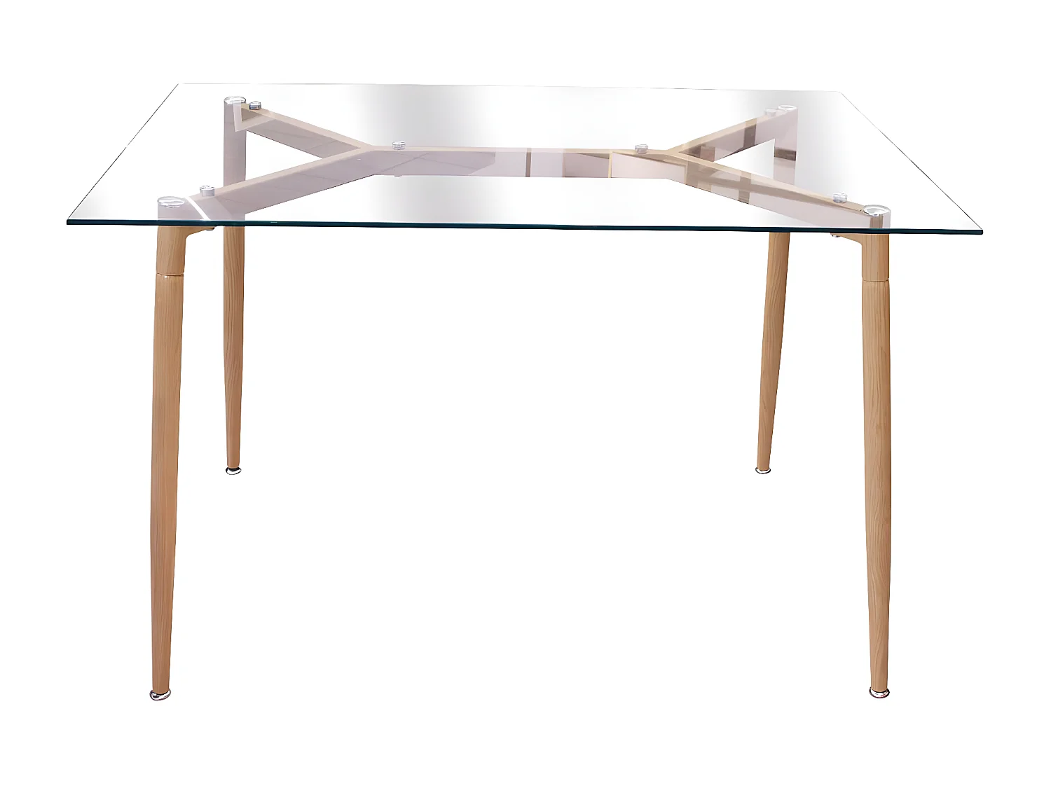VERANA - Ensemble Table en Verre + 4 Chaises Transparentes