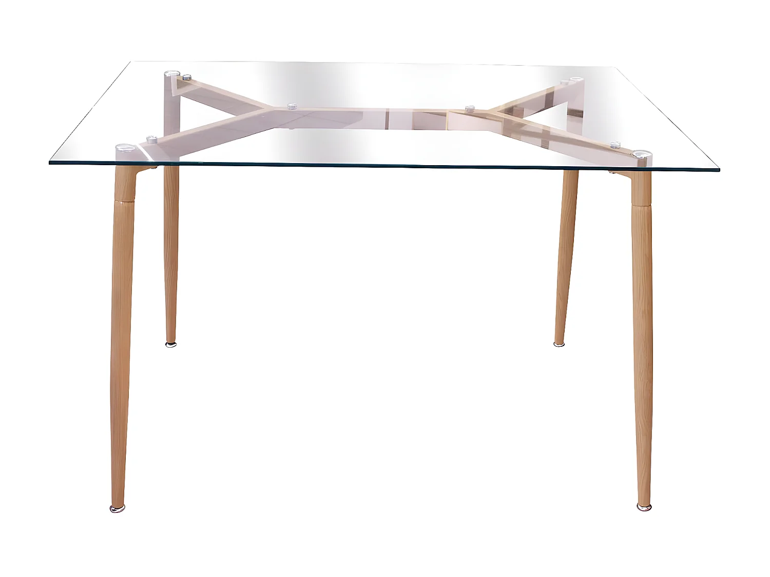 VERANA - Ensemble Table en Verre + 4 Chaises Transparentes