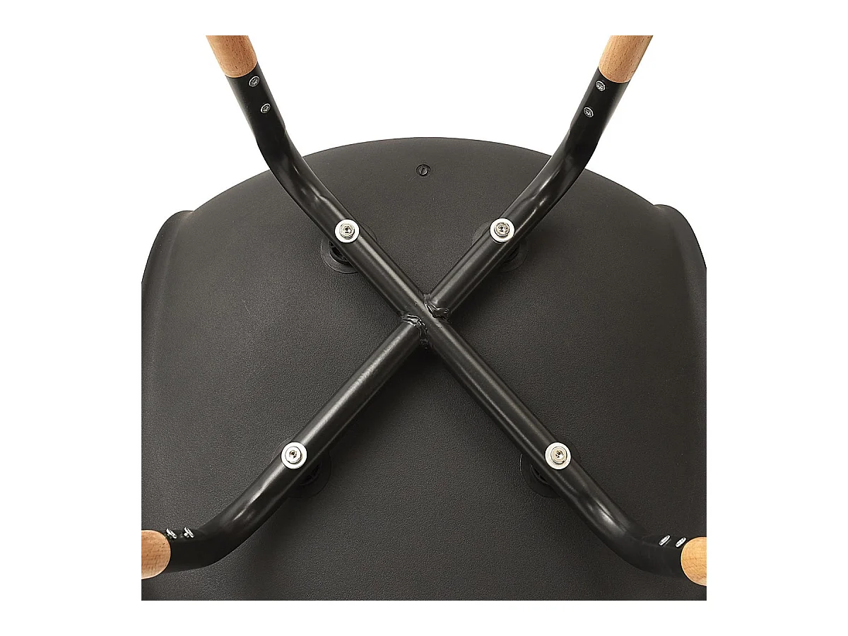 VERANA - Ensemble Table en Verre + 4 Chaises PP Noir