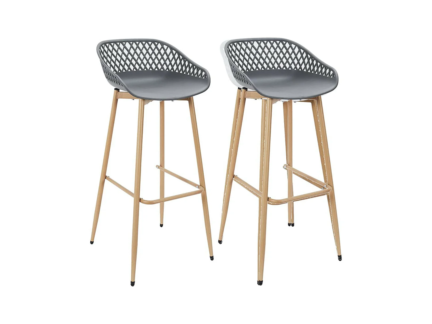 JAKARTA - Ensemble Table Haute + 2 Tabourets PP Gris