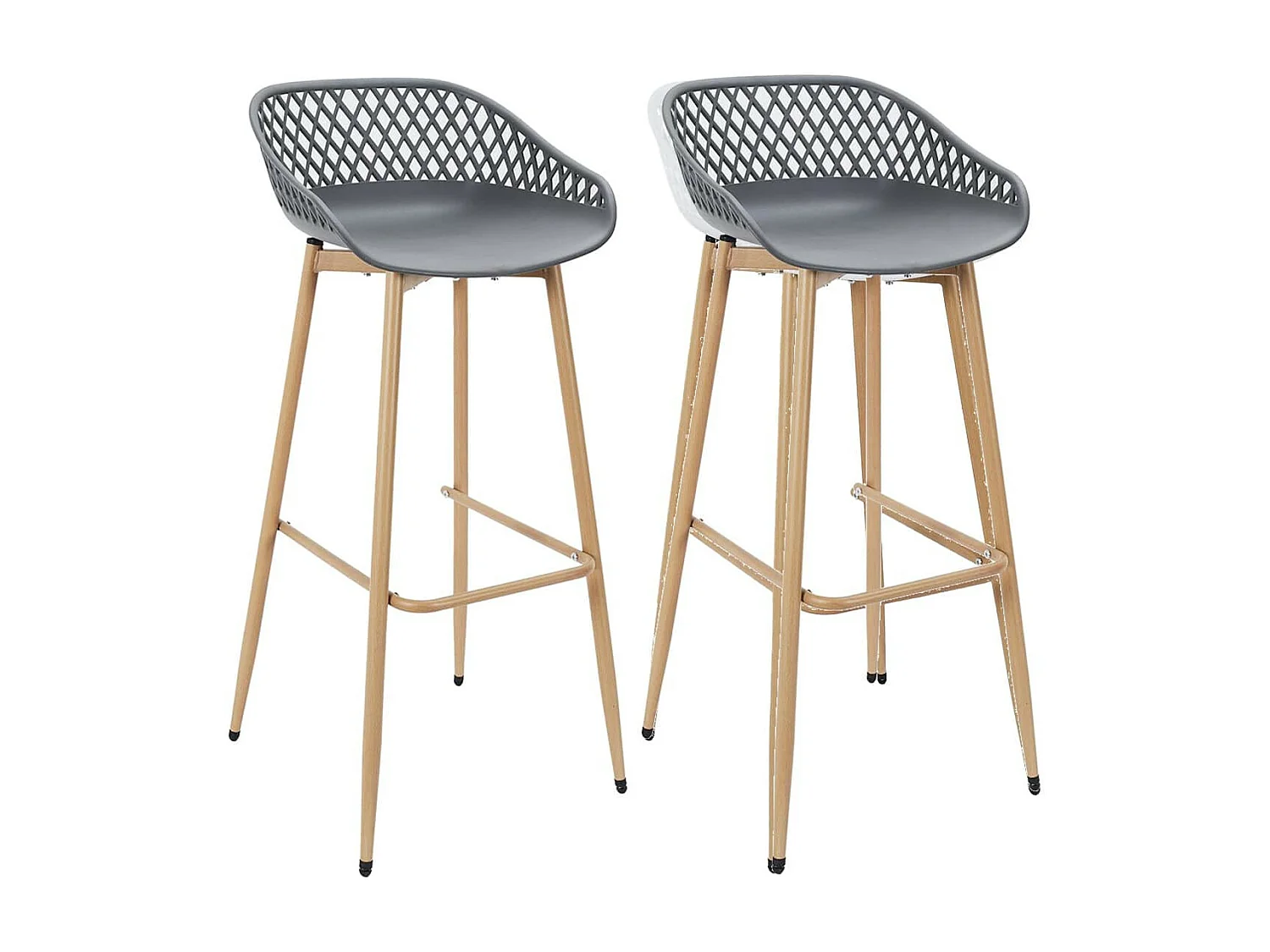 JAKARTA - Ensemble Table Haute + 2 Tabourets PP Gris