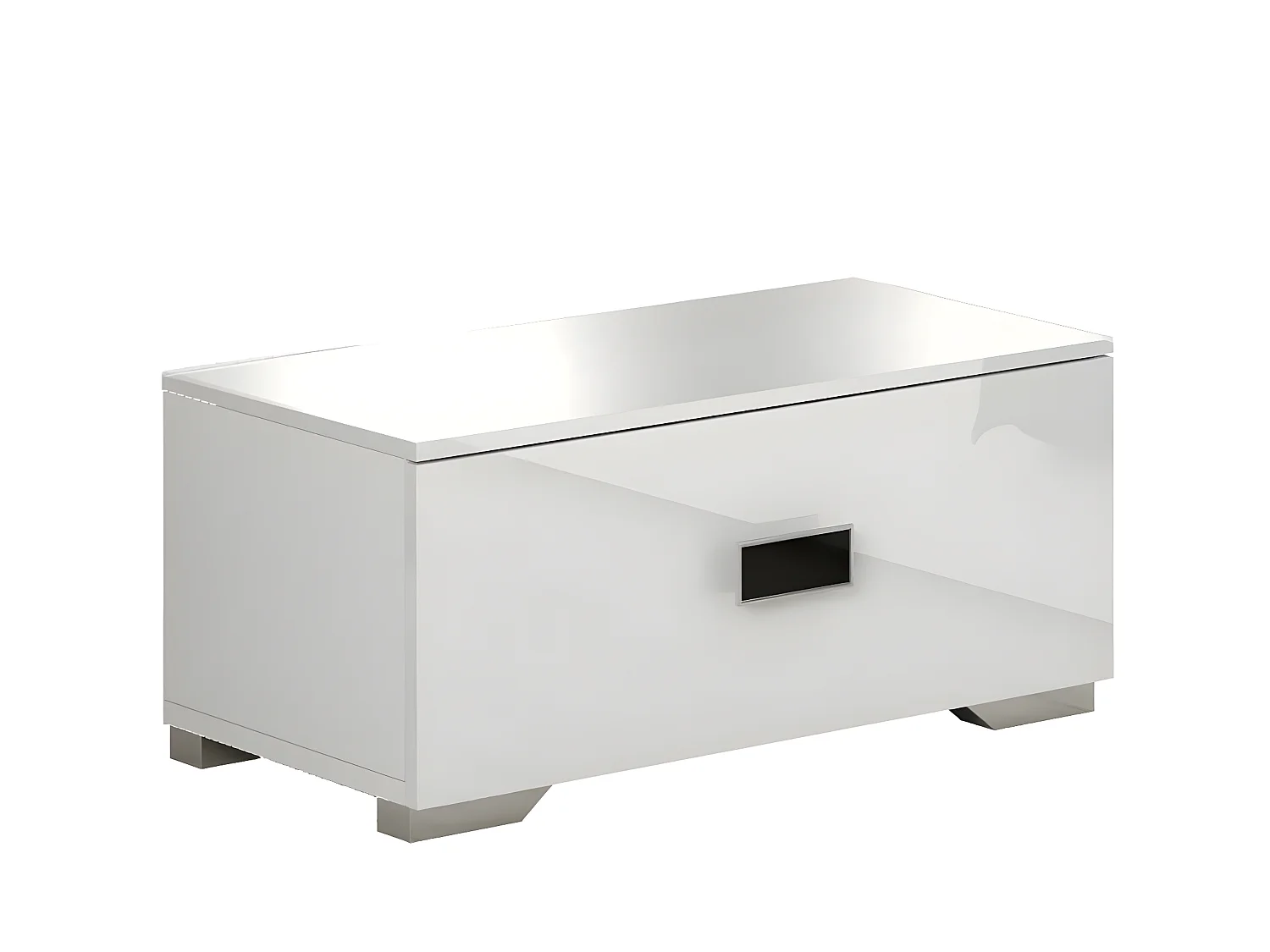 CADIRY - Chevet Bas 1 Tiroir Laqué Blanc