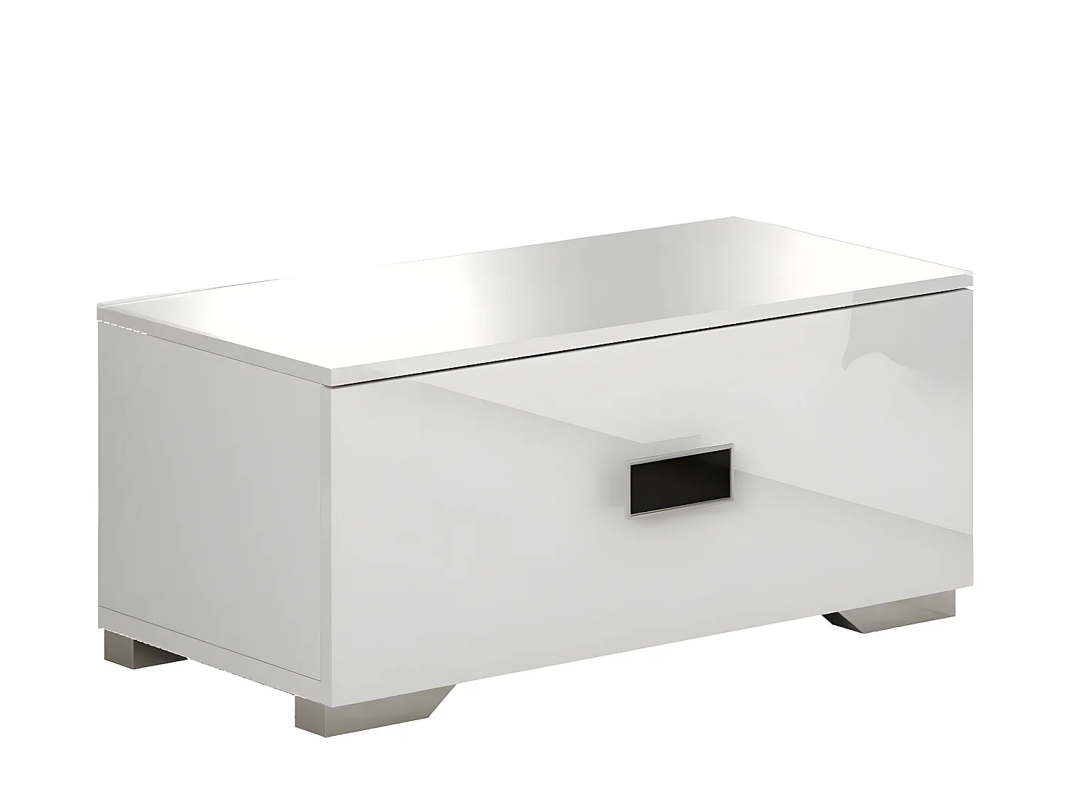 CADIRY - Chevet Bas 1 Tiroir Laqué Blanc