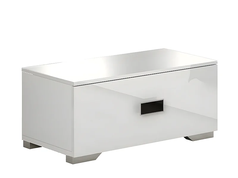 CADIRY - Chevet Bas 1 Tiroir Laqué Blanc
