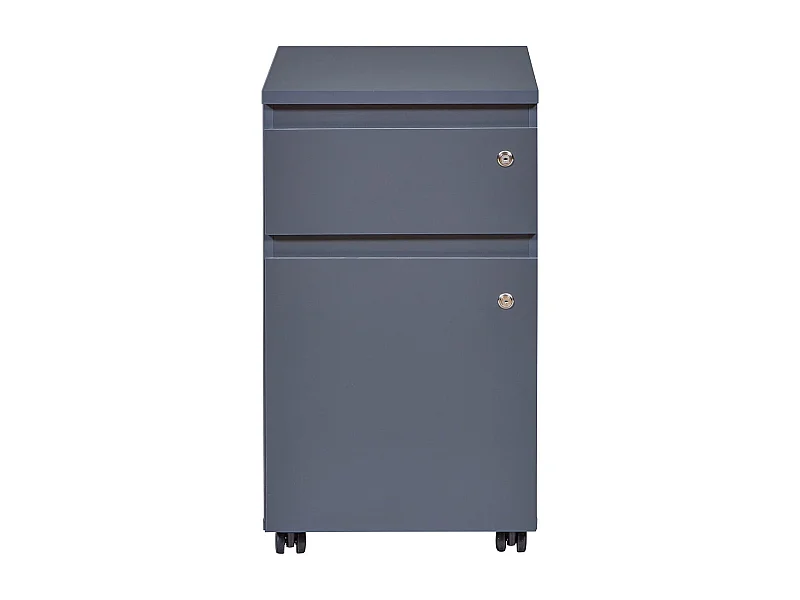 MARIO - Caisson Bureau Verrouillable 1 Porte 1 Tiroir Gris