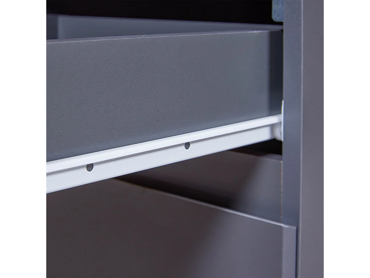 MARIO - Caisson Bureau Verrouillable 1 Porte 1 Tiroir Gris