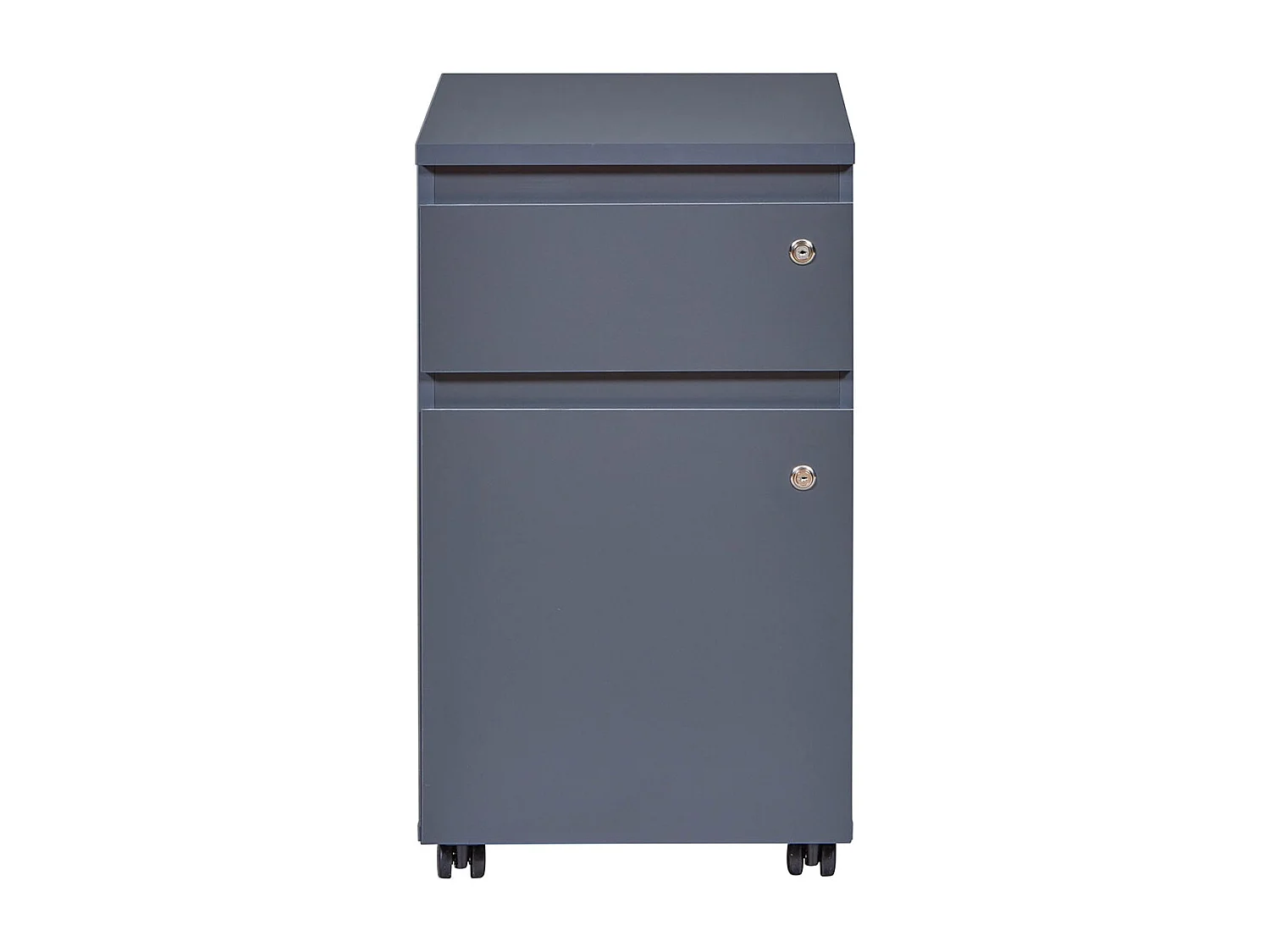 MARIO - Caisson Bureau Verrouillable 1 Porte 1 Tiroir Gris