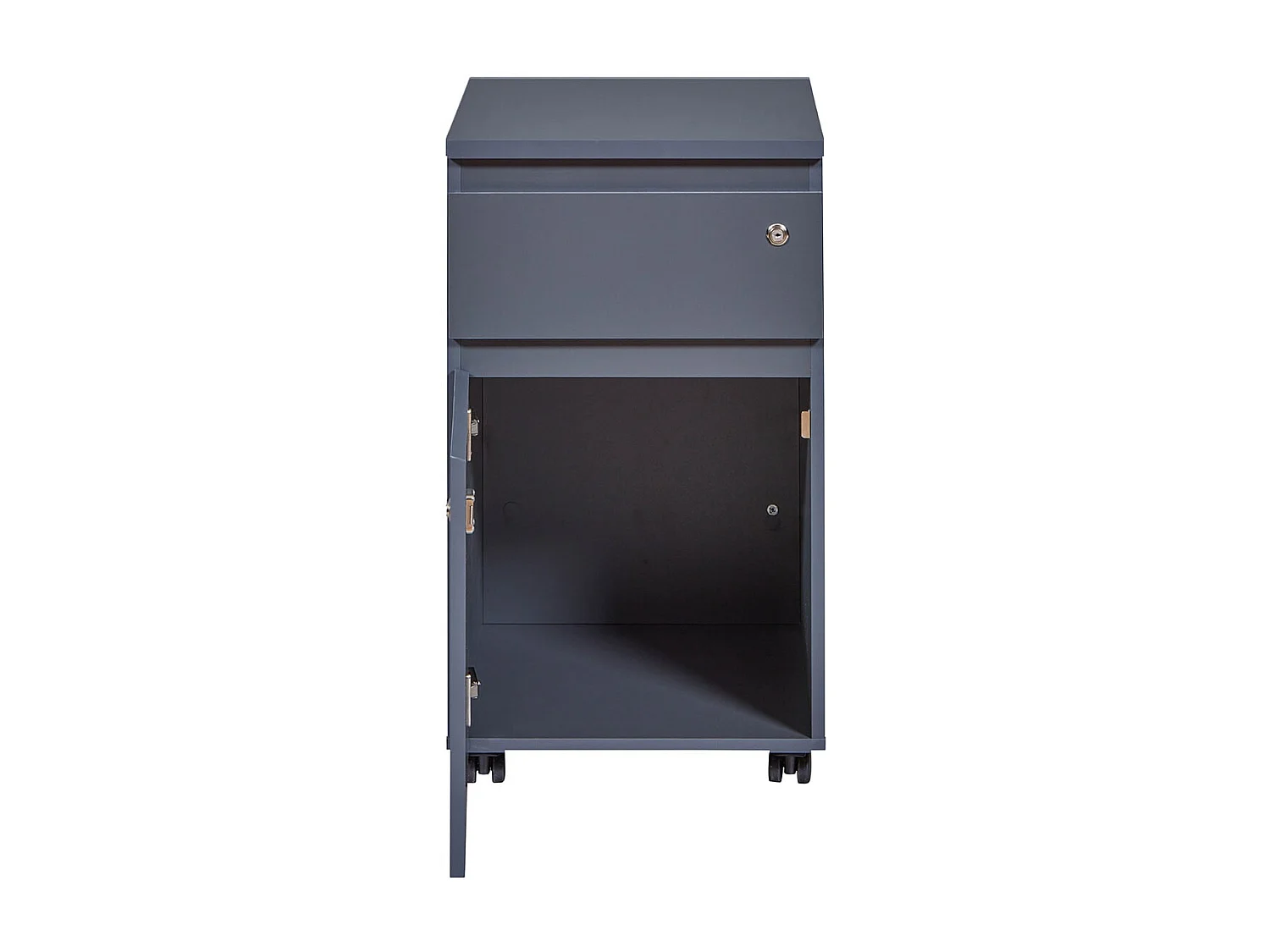 MARIO - Caisson Bureau Verrouillable 1 Porte 1 Tiroir Gris