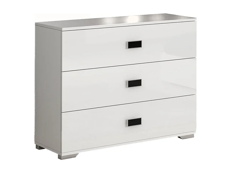 CADIRY - Commode 3 Tiroirs Laquée Blanche