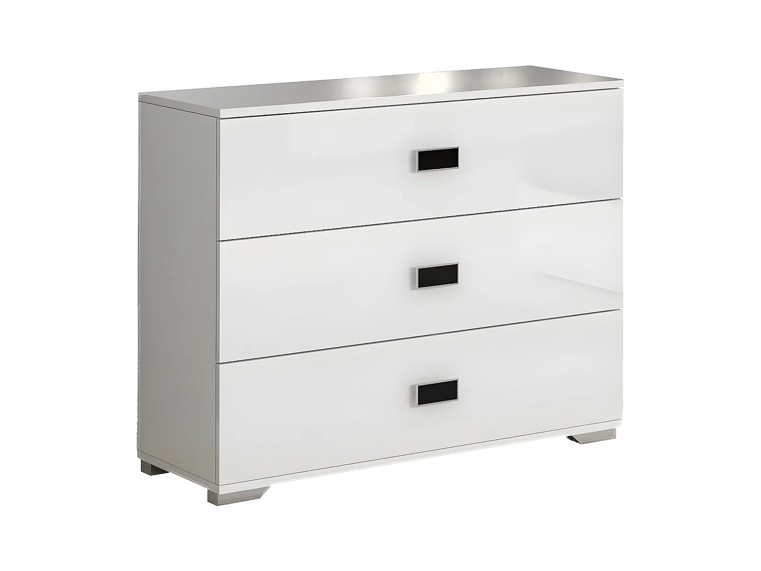 CADIRY - Commode 3 Tiroirs Laquée Blanche