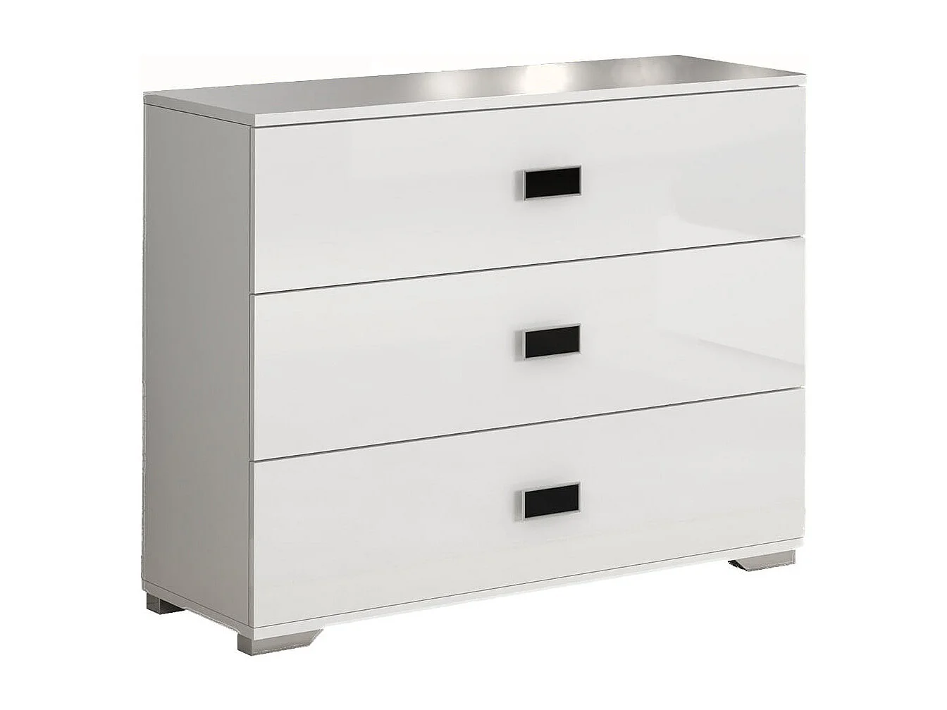 CADIRY - Commode 3 Tiroirs Laquée Blanche