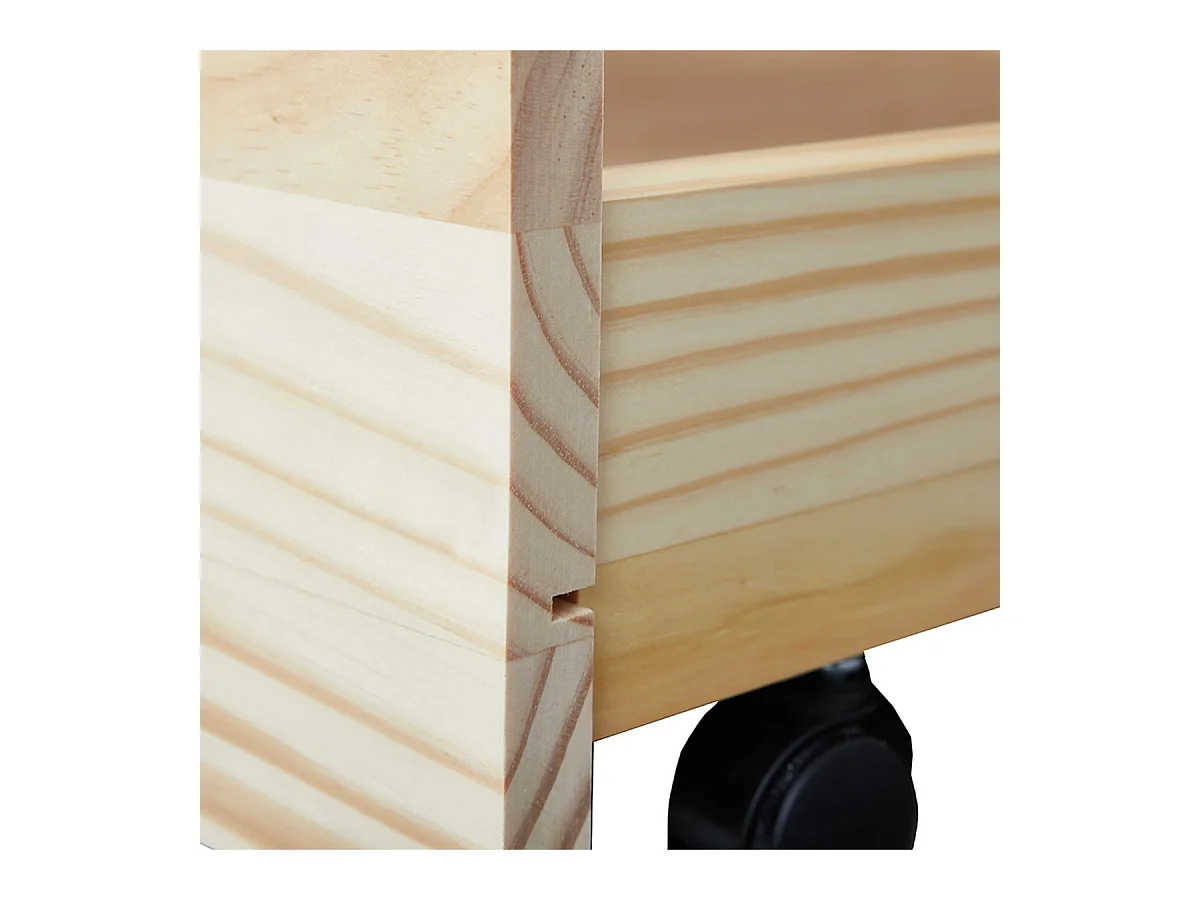 CANTARI - Lit Gigogne 90x200cm en Pin Massif Naturel