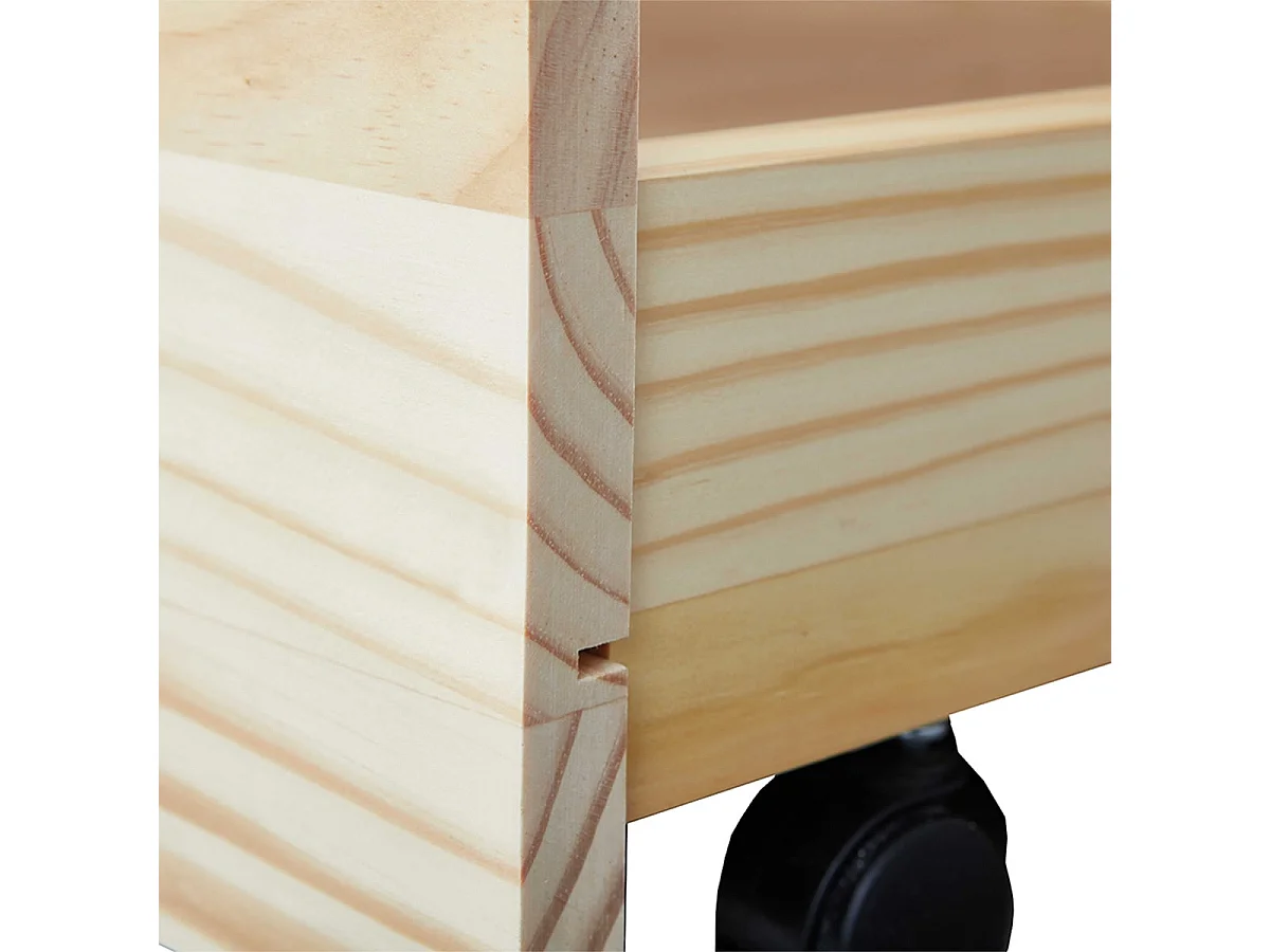 CANTARI - Lit Gigogne 90x200cm en Pin Massif Naturel