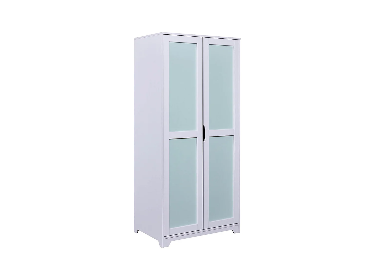 GLASCA - Armoire 2 Portes en Pin Gris et Vert d'Eau
