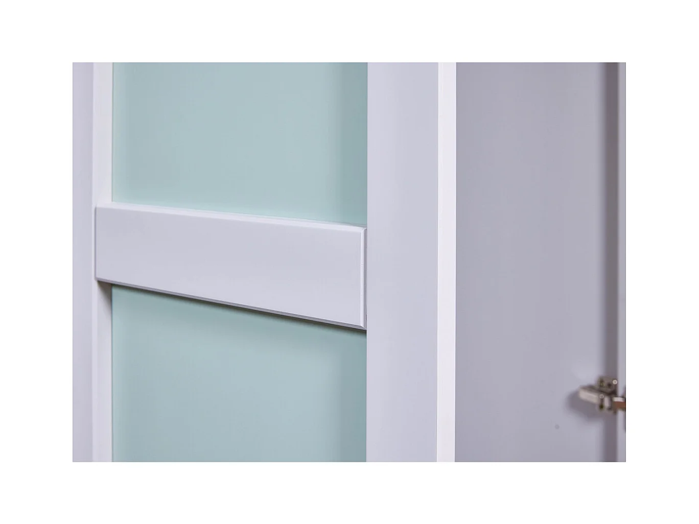 GLASCA - Armoire 2 Portes en Pin Gris et Vert d'Eau