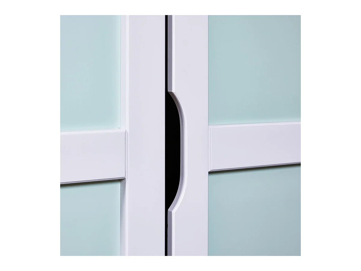 GLASCA - Armoire 2 Portes en Pin Gris et Vert d'Eau