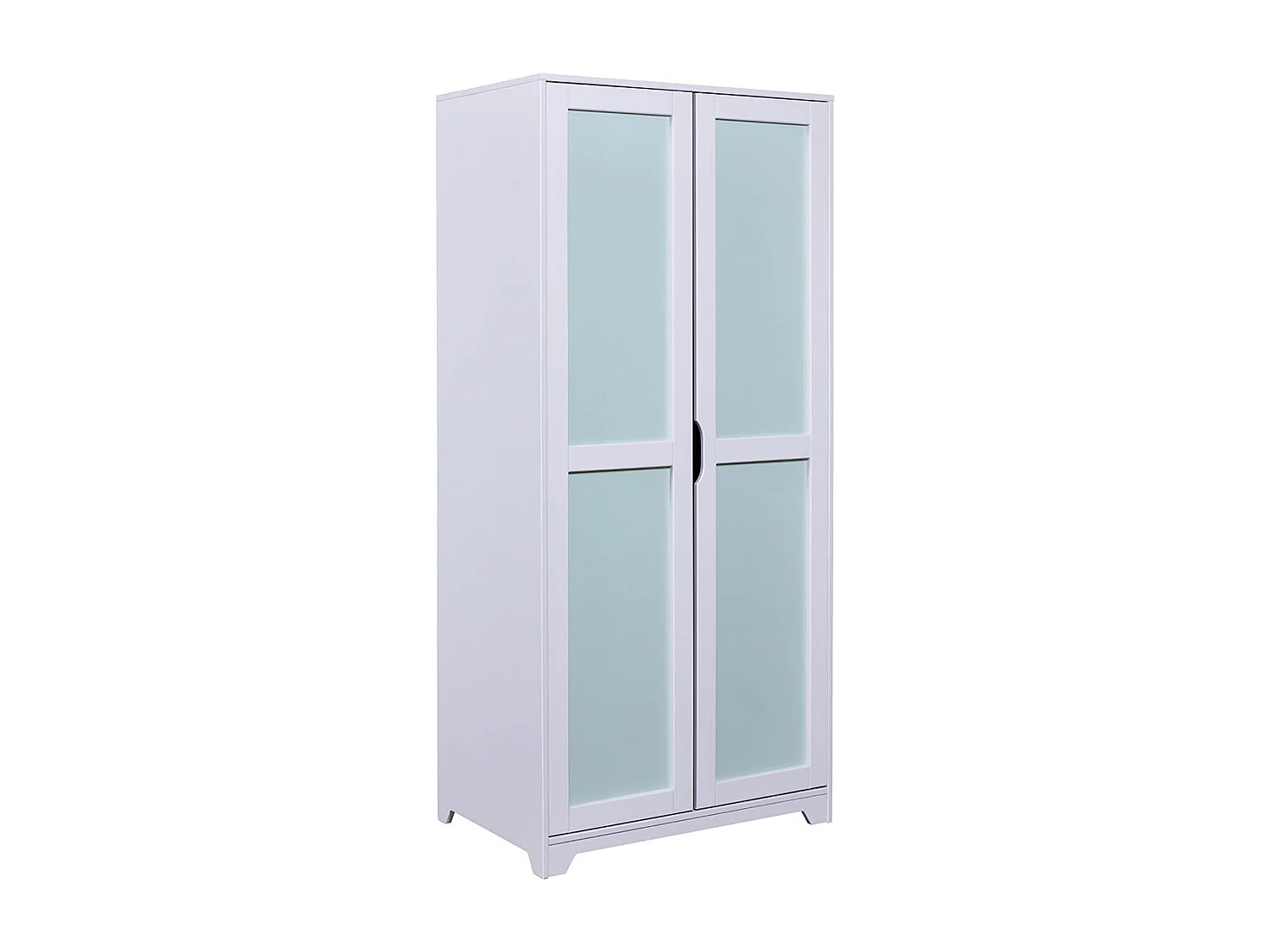 GLASCA - Armoire 2 Portes en Pin Gris et Vert d'Eau
