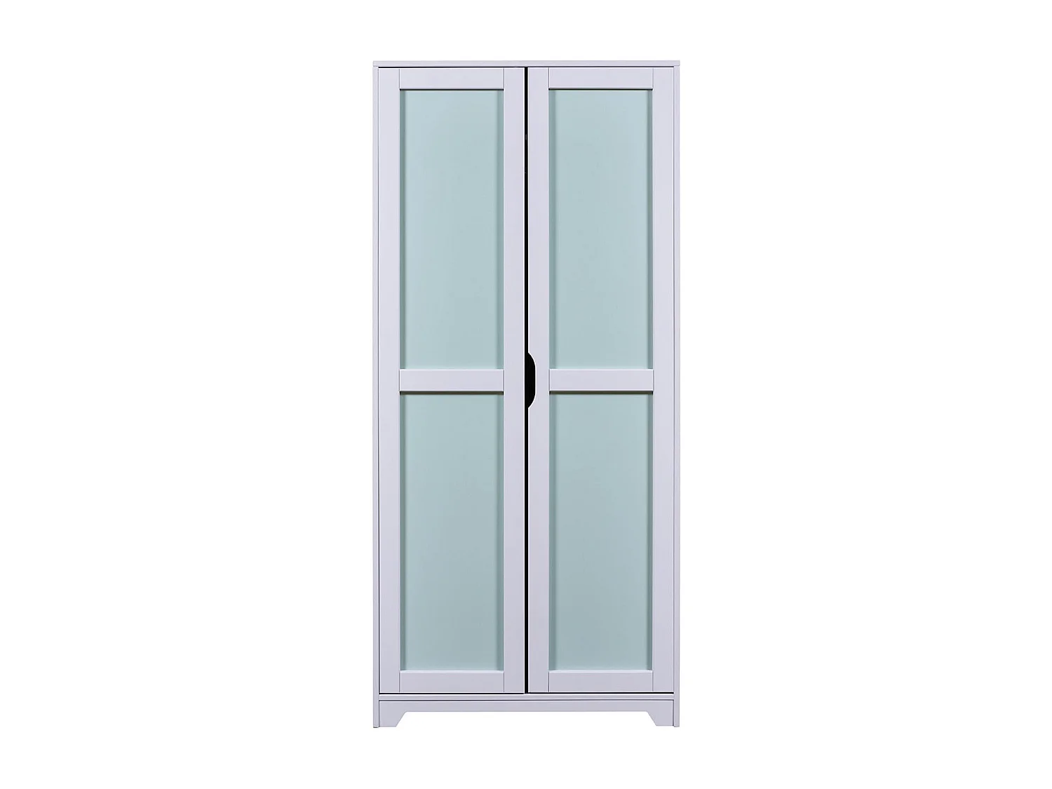 GLASCA - Armoire 2 Portes en Pin Gris et Vert d'Eau