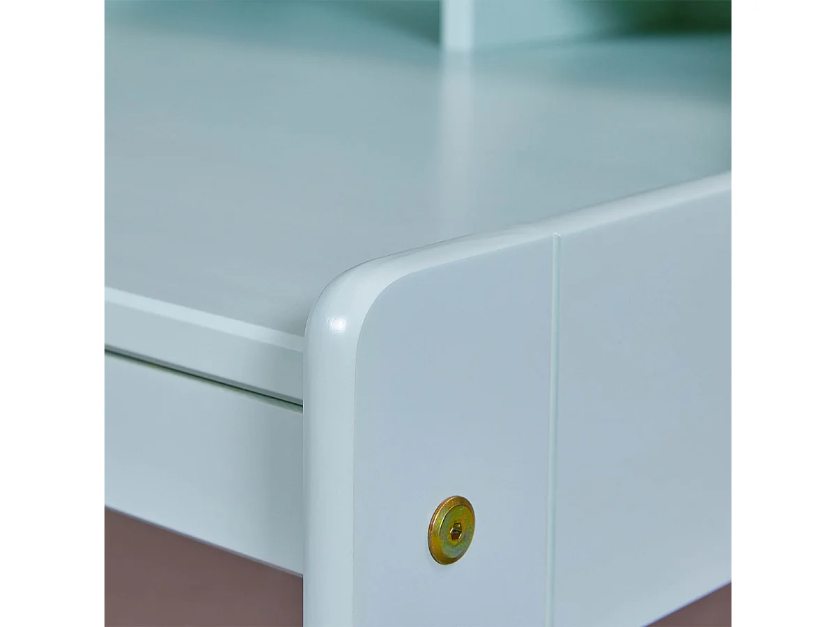 GLASCA - Bureau en Pin Vert d'Eau avec Compartiments