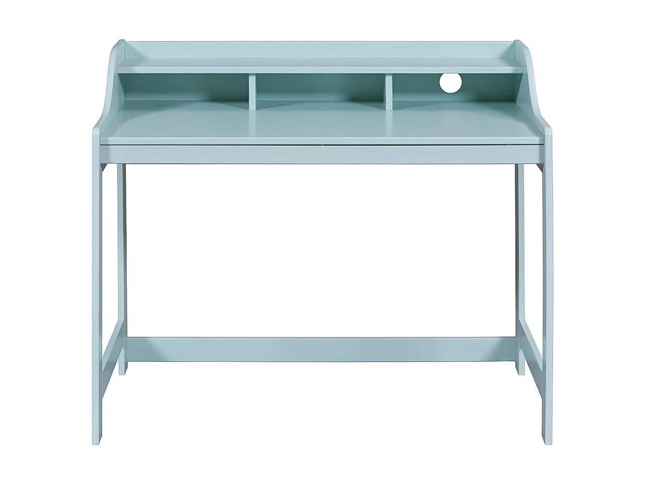 GLASCA - Bureau en Pin Vert d'Eau avec Compartiments