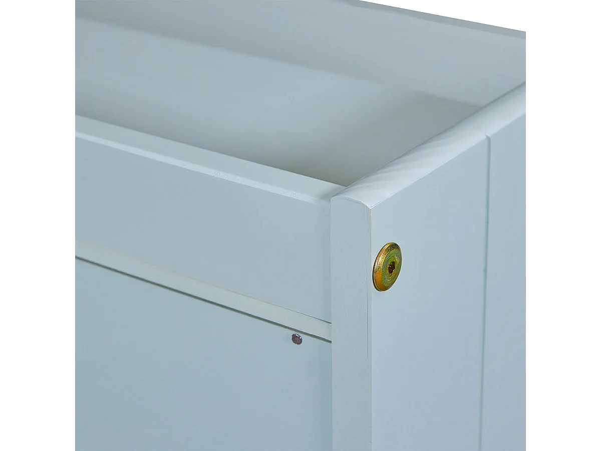 GLASCA - Bureau en Pin Vert d'Eau avec Compartiments