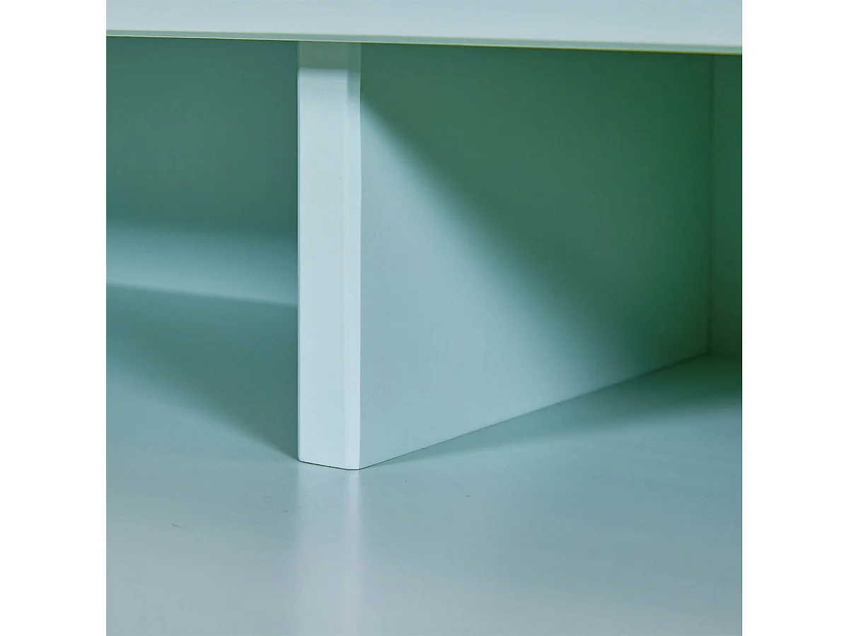 GLASCA - Bureau en Pin Vert d'Eau avec Compartiments