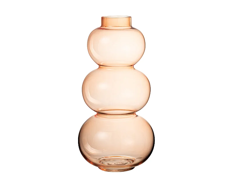Vase Design en Verre "Boule" 36cm Orange