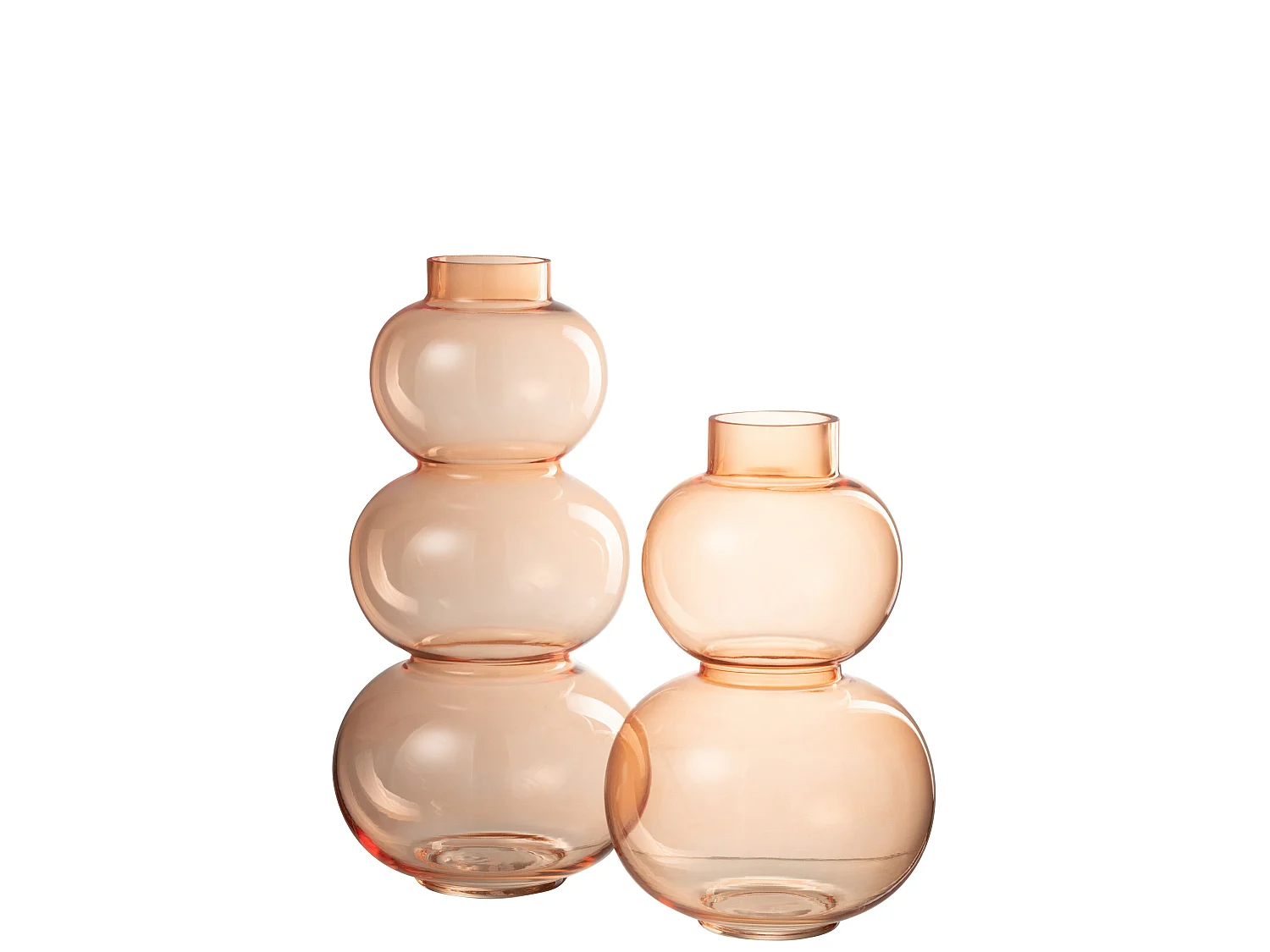 Vase Design en Verre "Boule" 36cm Orange