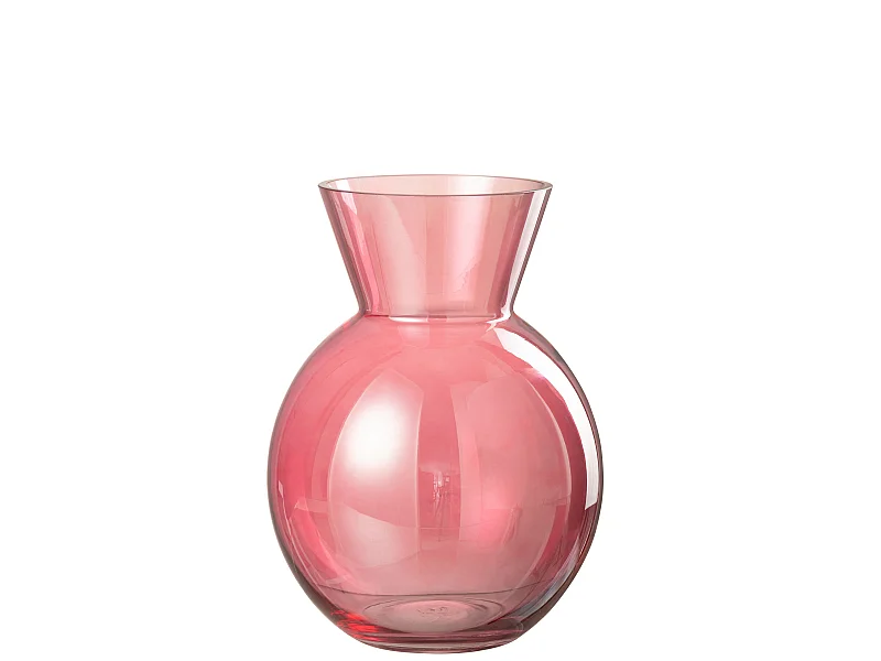 Vase Design en Verre "Lucy" 28cm Rouge