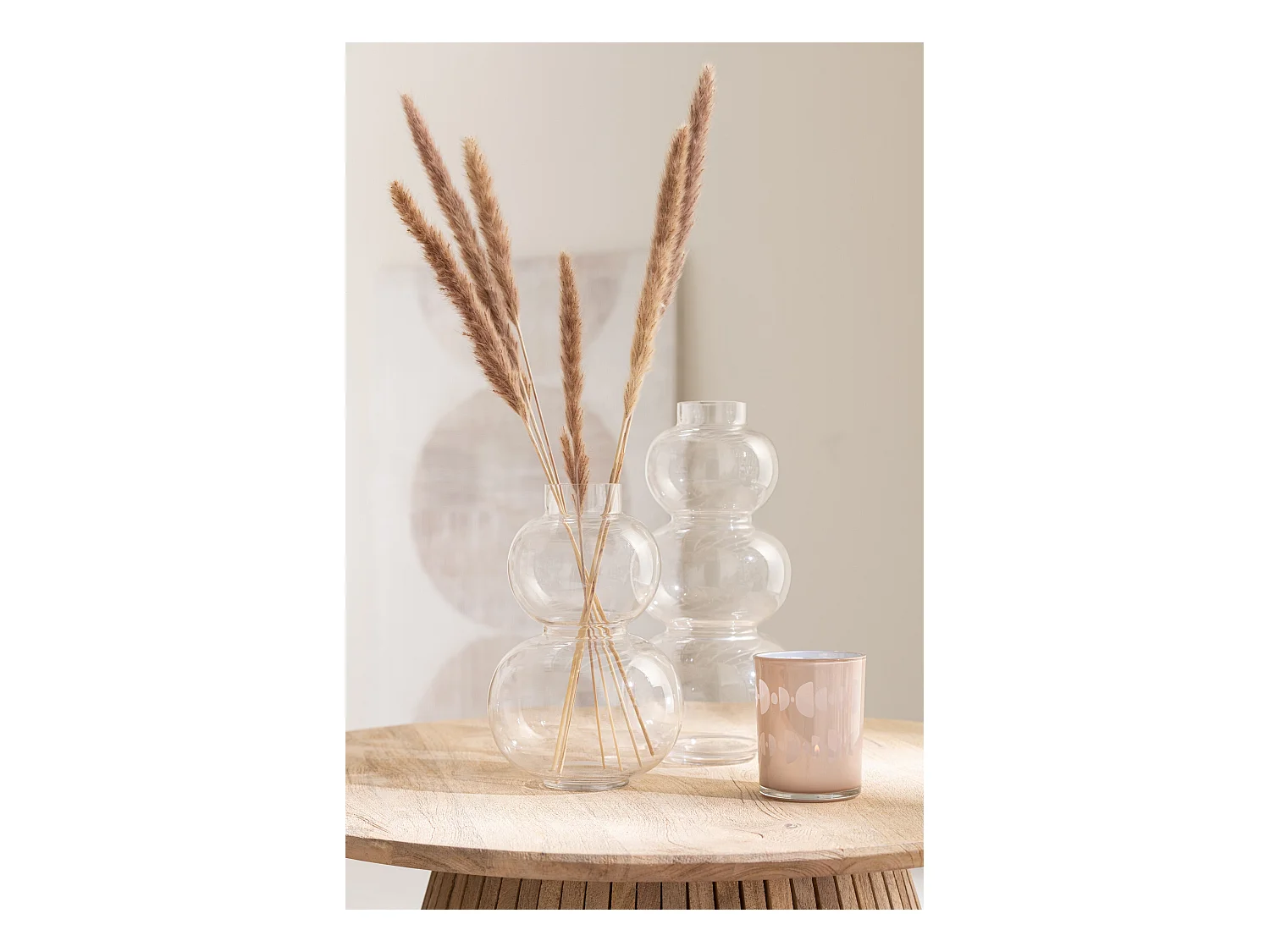 Vase Design en Verre "Boule" 36cm Transparent