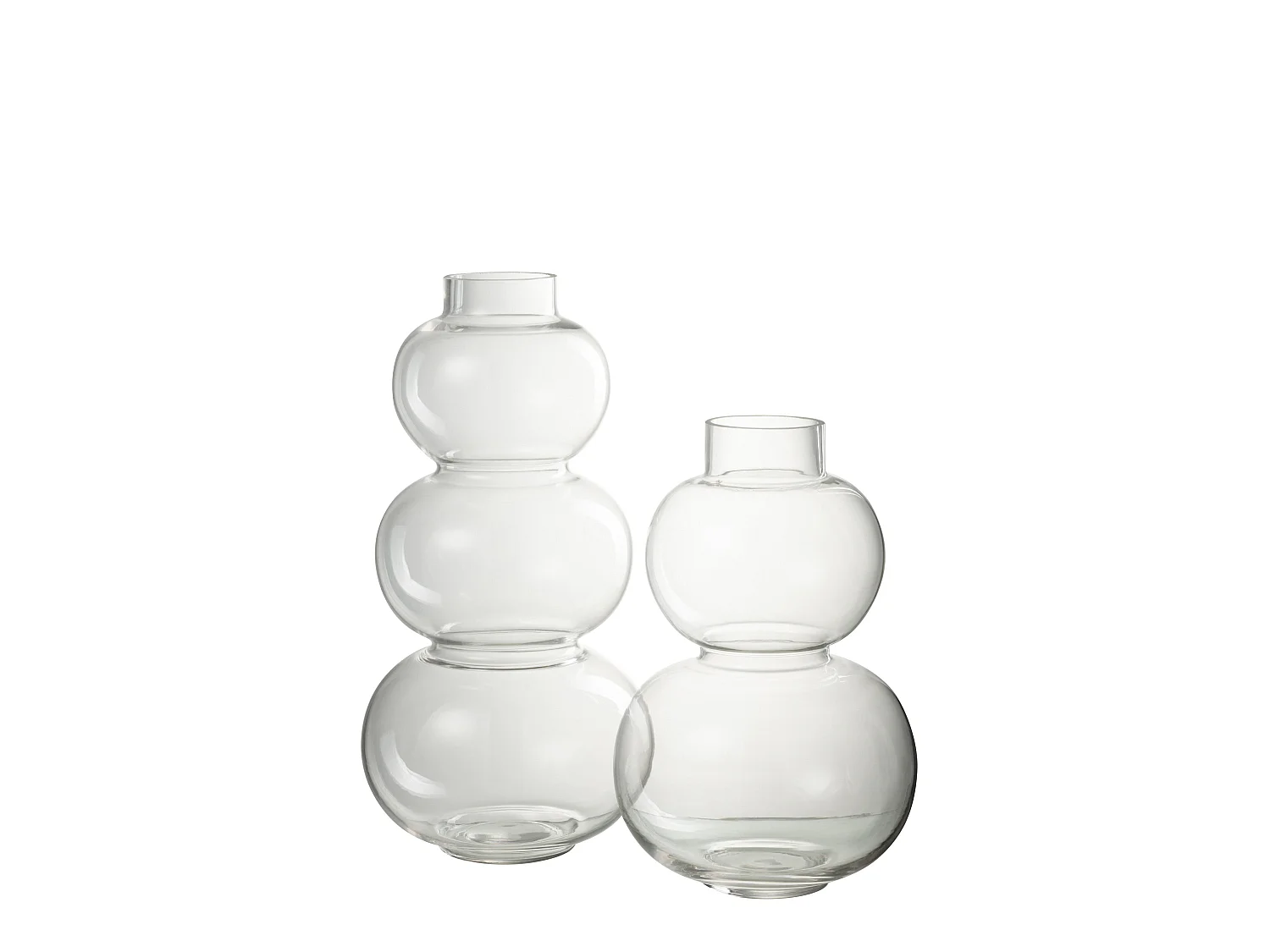 Vase Design en Verre "Boule" 36cm Transparent